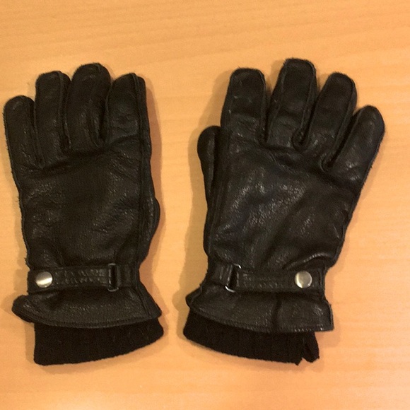 2-in-One Leather Gloves w/ Snap-In Wool Glove Inserts - Picture 2 of 7